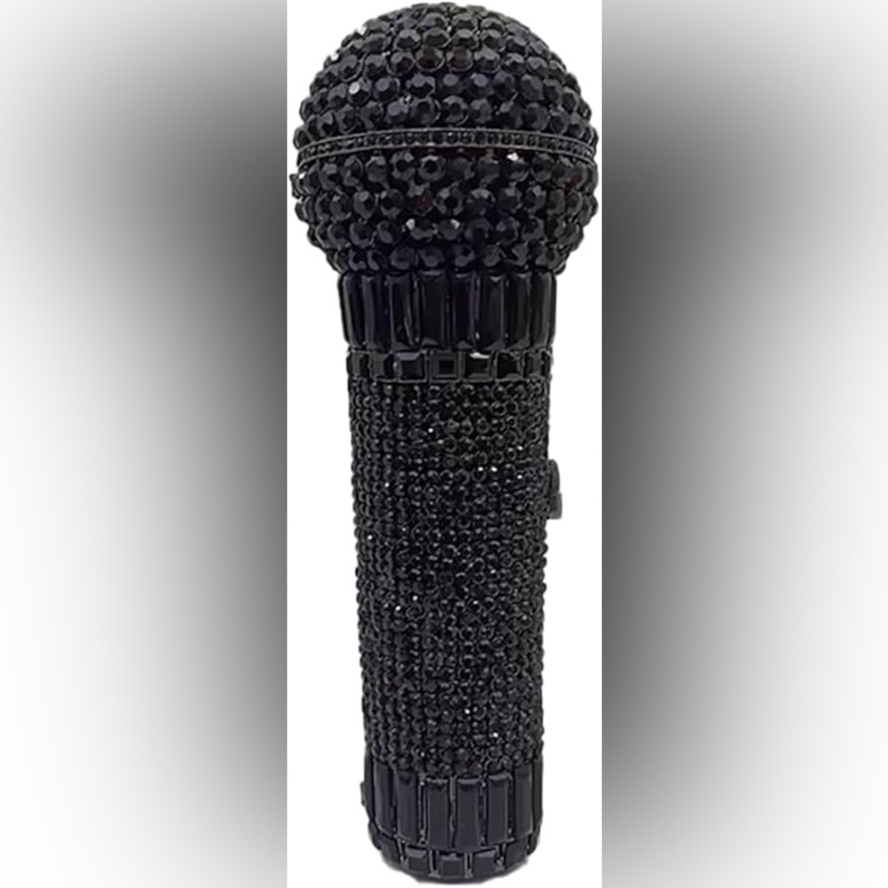 NWT Sparkling Bling Swarovski Crystal Microphone Bag Purse + Free Gift - Picture 12 of 12